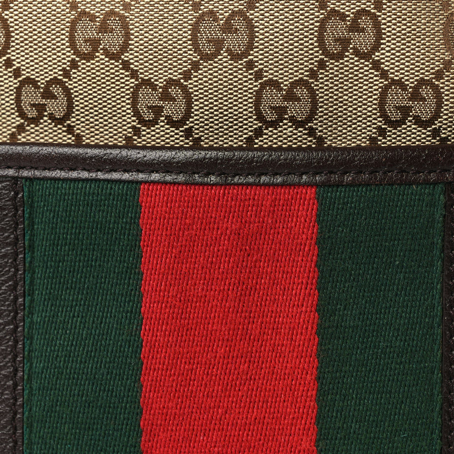 Gucci GG Monogram Web Medium Classic Backpack Brown Image 11