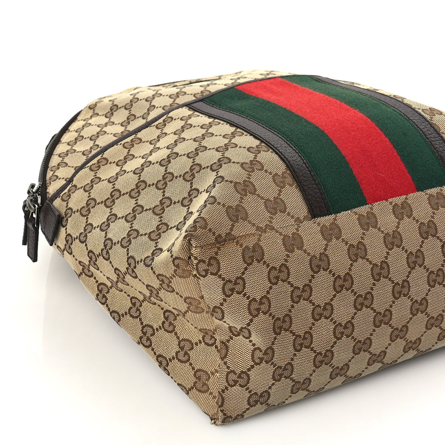 Gucci GG Monogram Web Medium Classic Backpack Brown Image 13