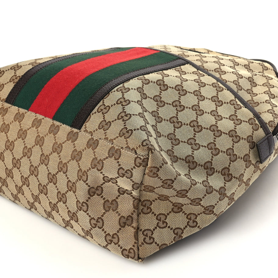 Gucci GG Monogram Web Medium Classic Backpack Brown Image 15