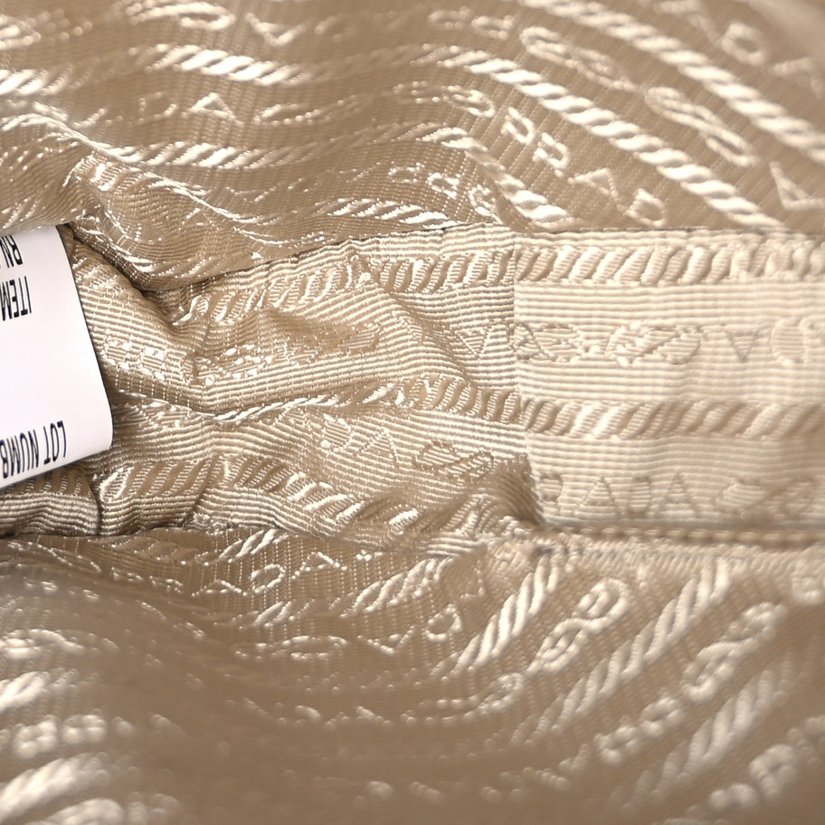 Prada Shearling Symbole Mini Triangle Bag  Ecru White Image 4