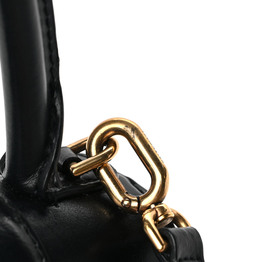 Balenciaga Shiny Box Calfskin Small Hourglass Top Handle Bag Black Image 10