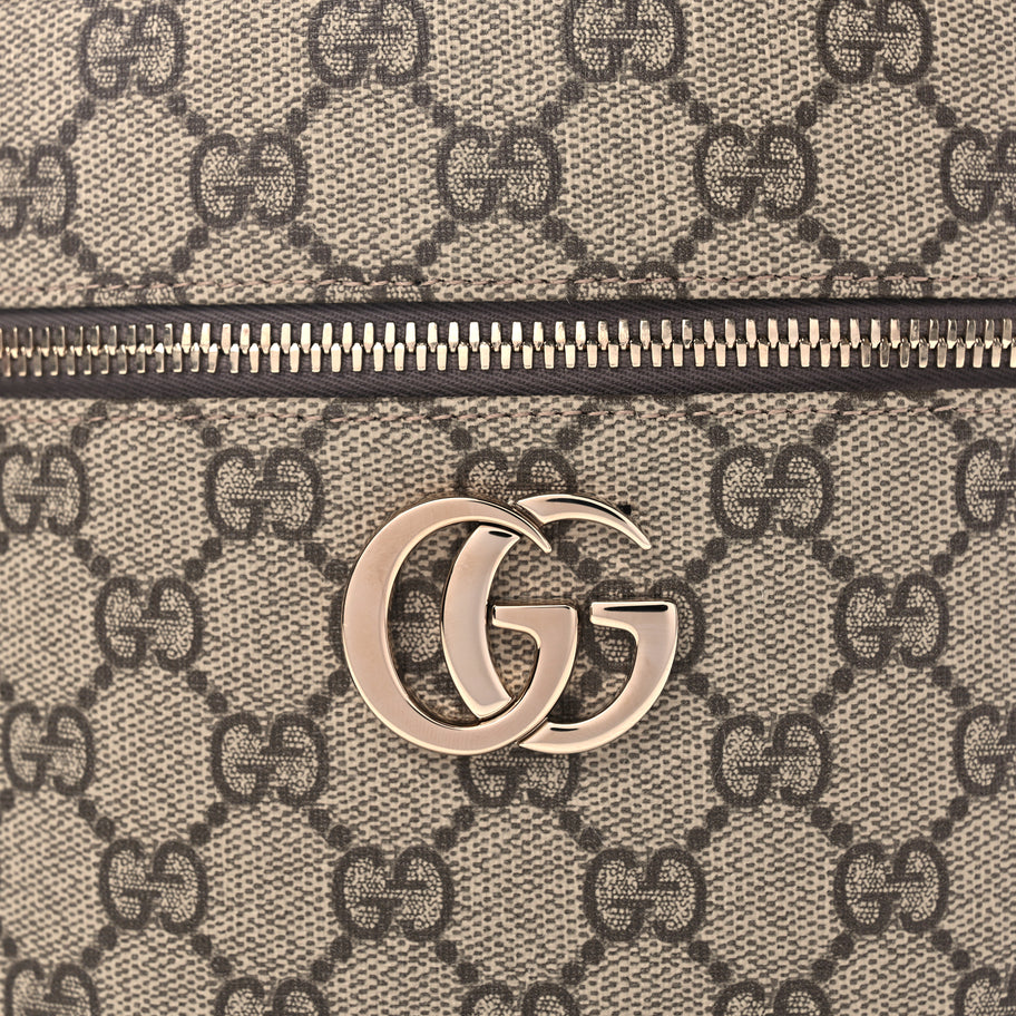 Gucci GG Supreme Monogram Ancora Calfskin Vanity Cosmetic Case Beige Ebony Rosso Image 6