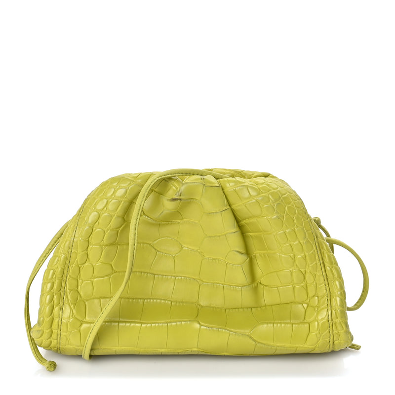  Bottega Veneta Crocodile The Mini Pouch Clutch Kiwi