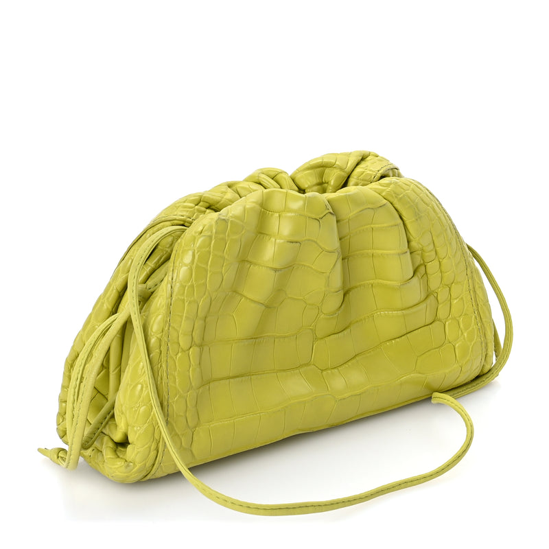  Bottega Veneta Crocodile The Mini Pouch Clutch Kiwi
