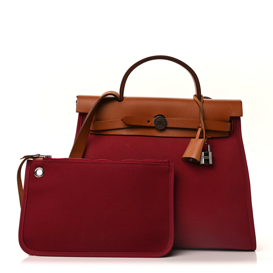 Hermes Vache Hunter Toile Herbag Zip 31 PM Rubis Image 2