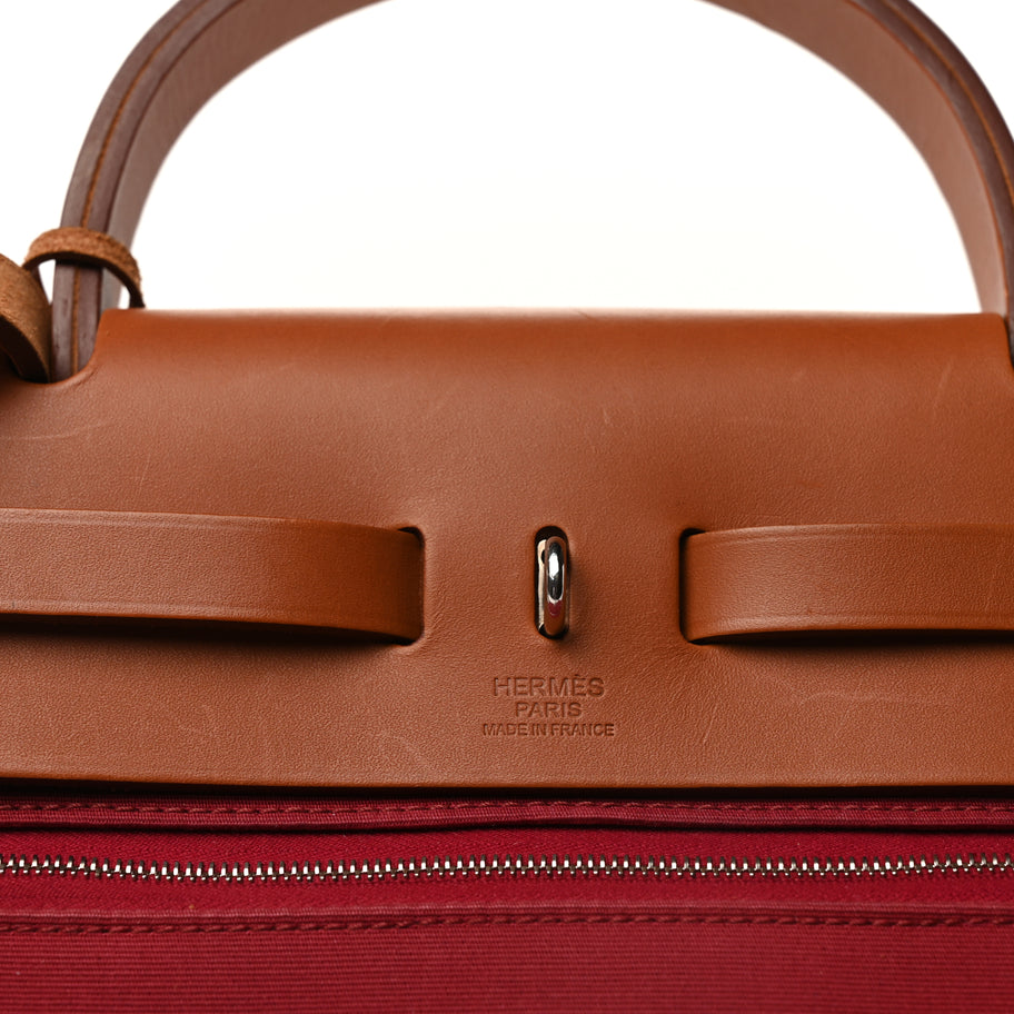 Hermes Vache Hunter Toile Herbag Zip 31 PM Rubis Image 3