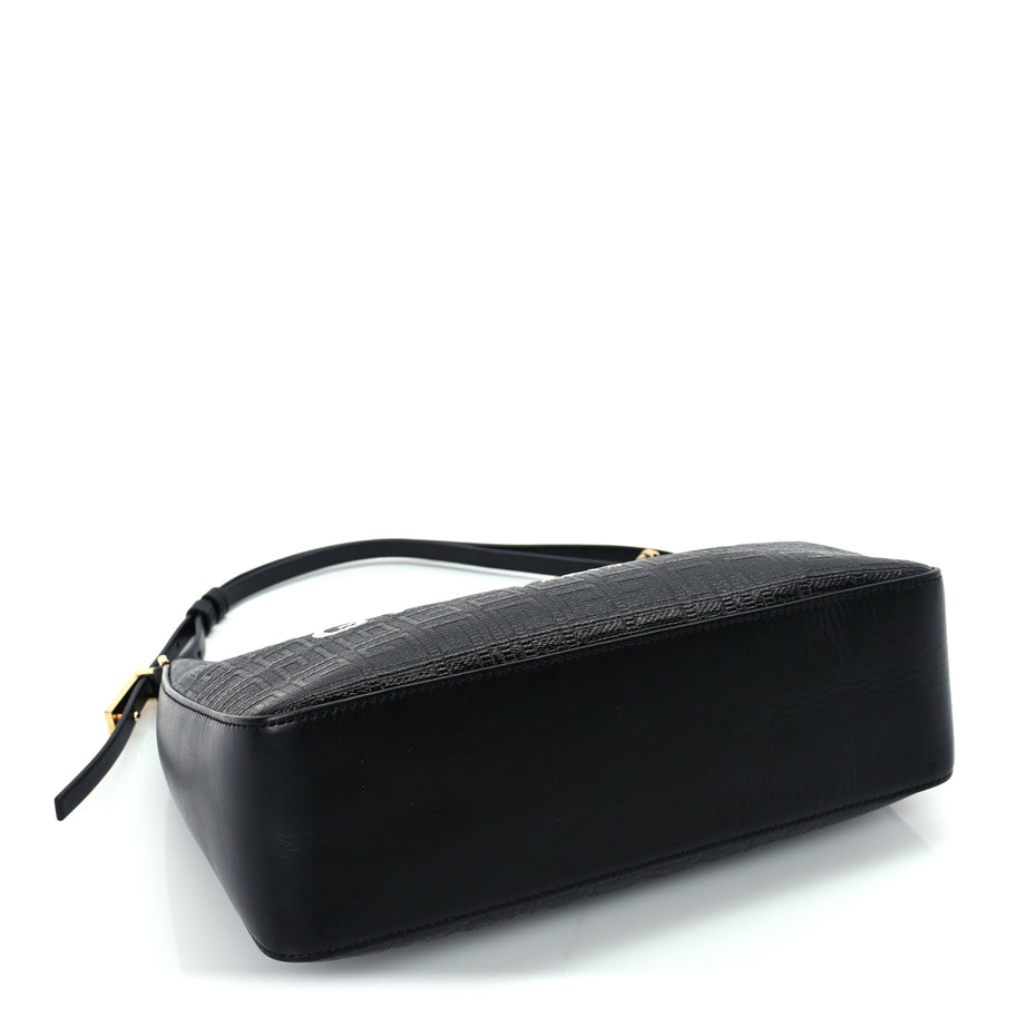 Givenchy Coated Canvas Logo 4G Embossed Small Moon Cut Out Shoulder Bag Black Image 3