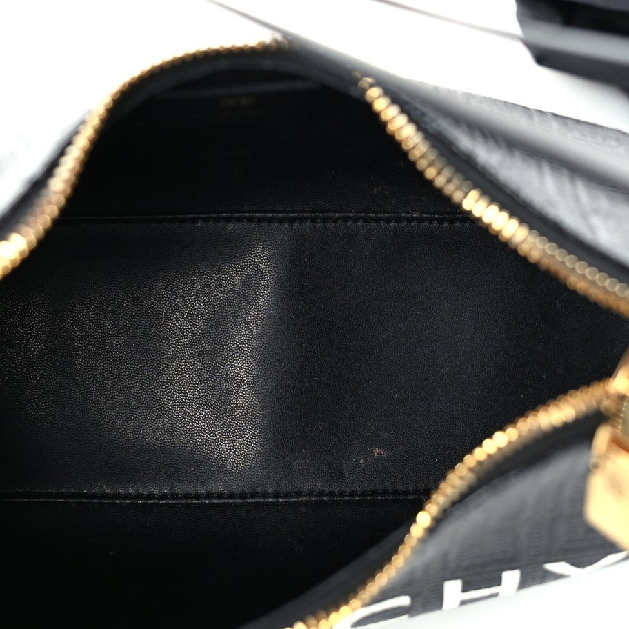 Givenchy Coated Canvas Logo 4G Embossed Small Moon Cut Out Shoulder Bag Black Image 4