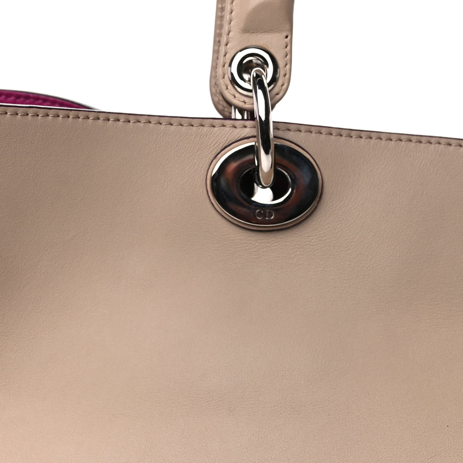Christian Dior Smooth Calfskin Large Diorissimo Tote Beige Fuchsia Image 6