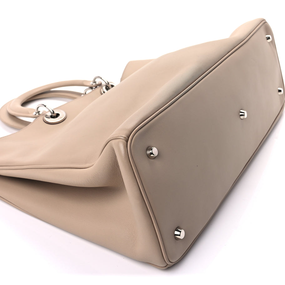 Christian Dior Smooth Calfskin Large Diorissimo Tote Beige Fuchsia Image 7