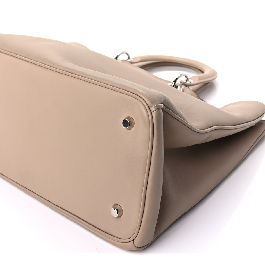 Christian Dior Smooth Calfskin Large Diorissimo Tote Beige Fuchsia Image 8