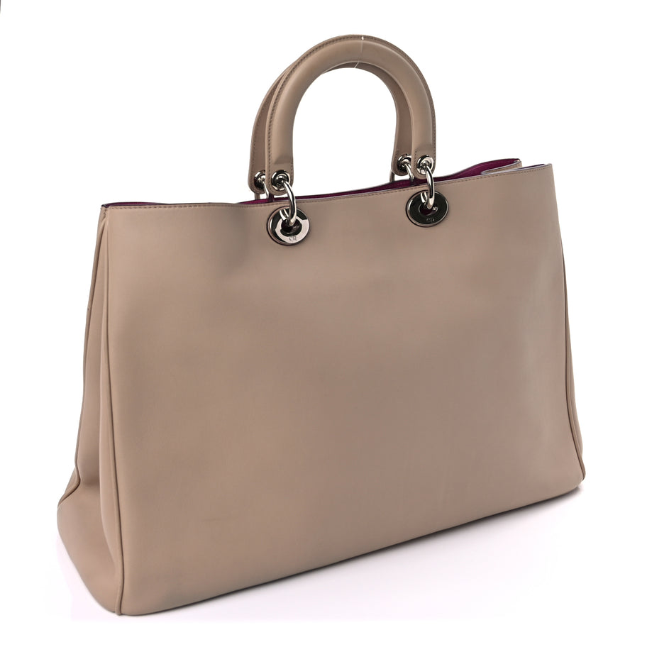 Christian Dior Smooth Calfskin Large Diorissimo Tote Beige Fuchsia Image 9
