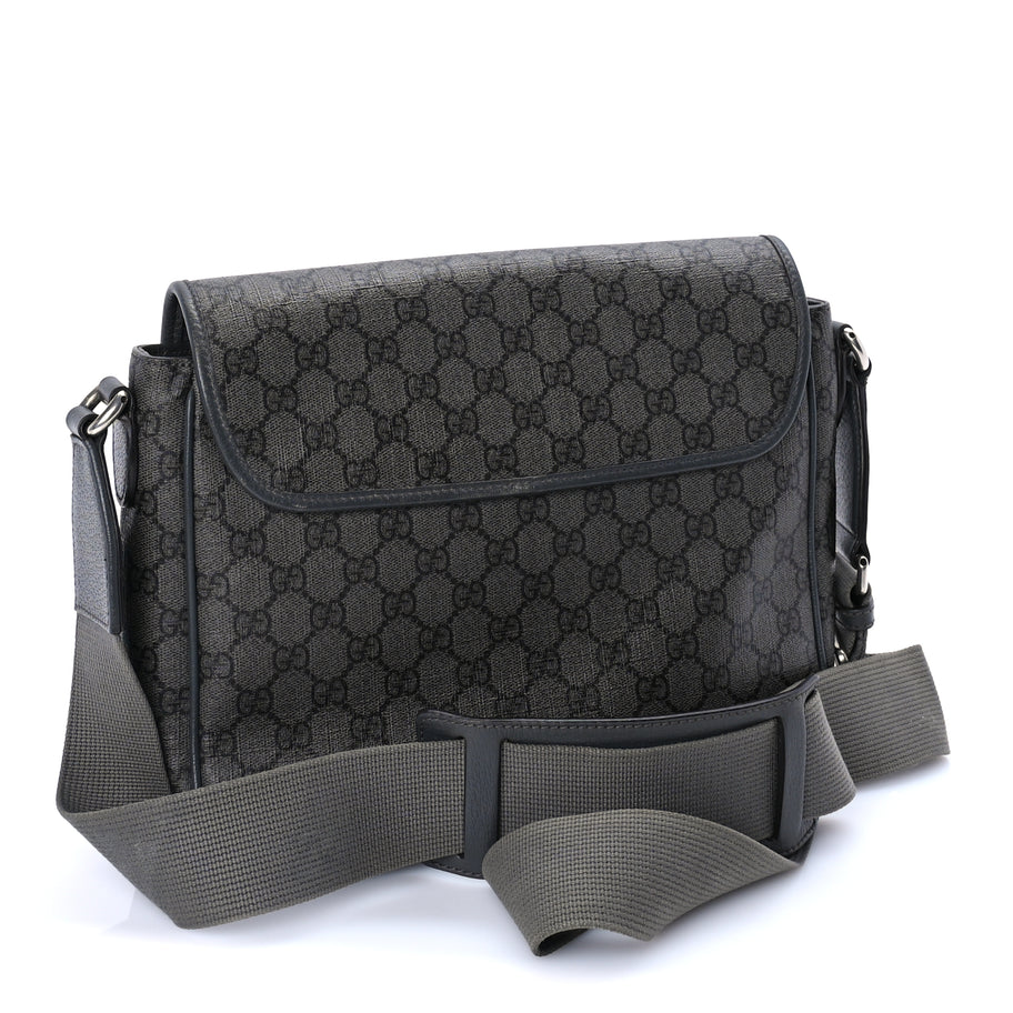 Gucci Tender GG Supreme Monogram Textured Dollar Calfskin Ophidia Messenger Bag Grey Black Graphite Grey Image 2