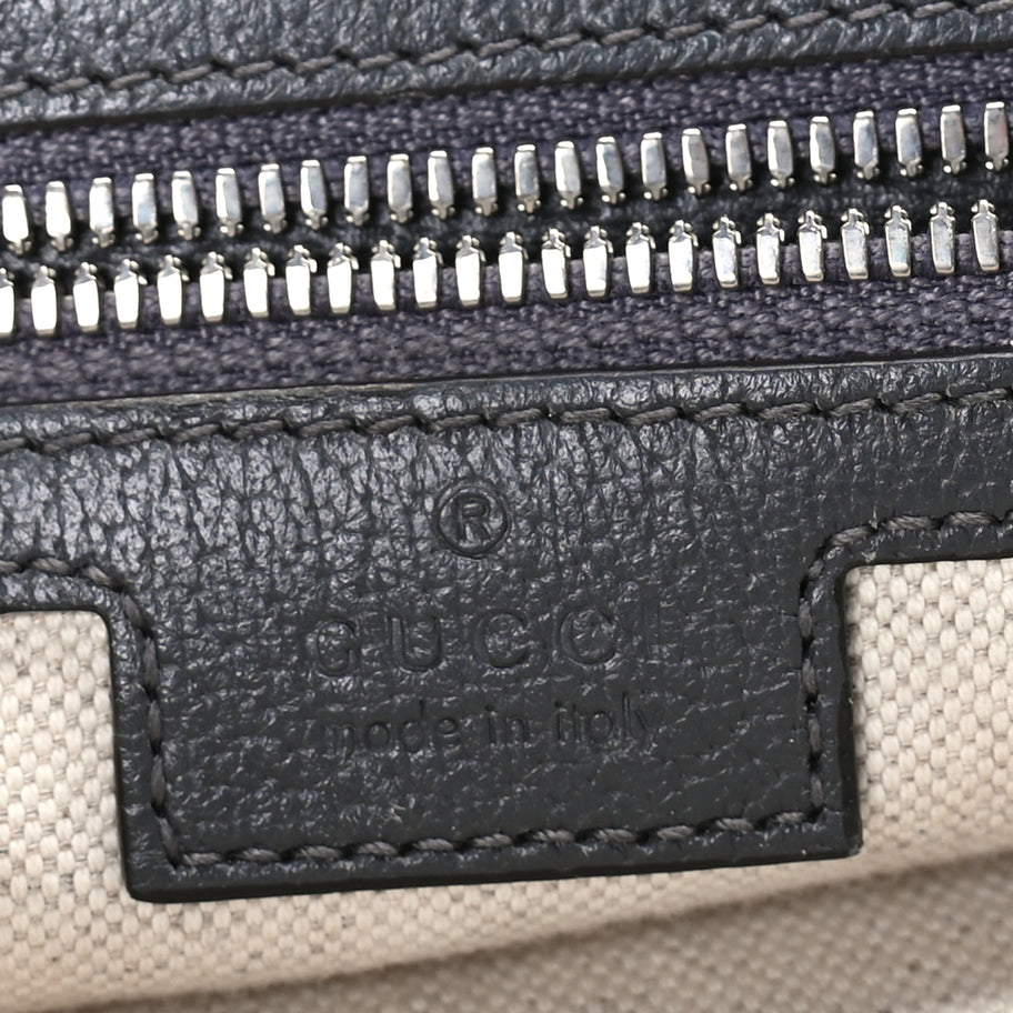 Gucci Tender GG Supreme Monogram Textured Dollar Calfskin Ophidia Messenger Bag Grey Black Graphite Grey Image 5