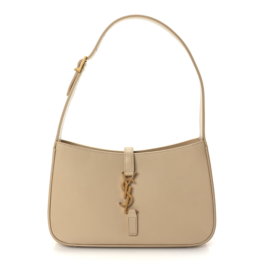 Saint Laurent Smooth Calfskin Le 5 A 7 Hobo Dark Beige Image 1