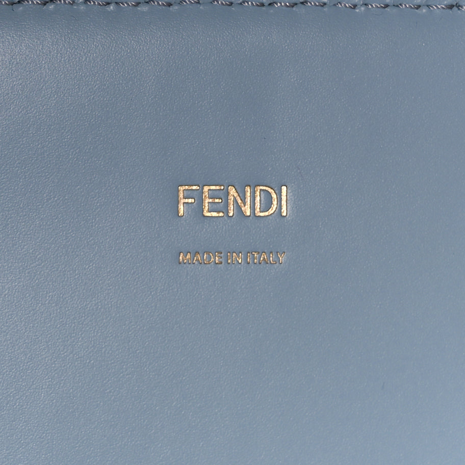Fendi Vitello King Plexiglass Logo Embossed Medium Fendi Sunshine Shopper Tote Azzurro Baby Image 5