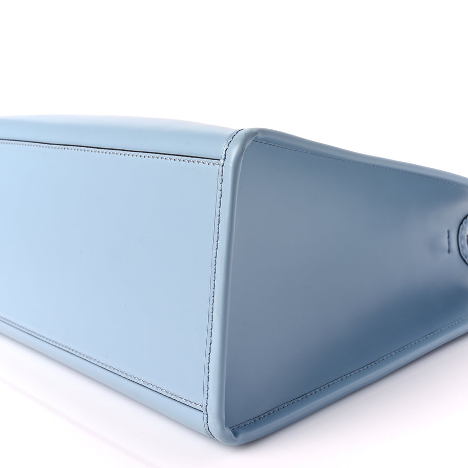 Fendi Vitello King Plexiglass Logo Embossed Medium Fendi Sunshine Shopper Tote Azzurro Baby Image 8