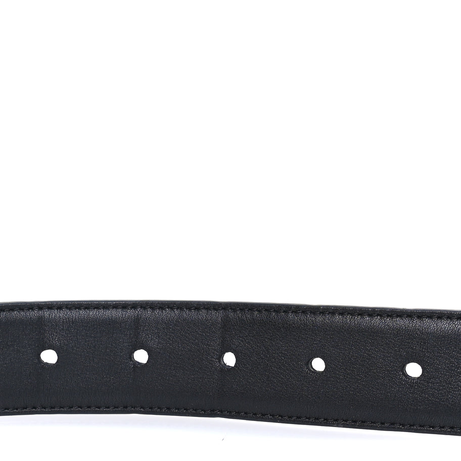 Saint Laurent Smooth Calfskin Monogram Cassandre Extra Thin Square Buckle 85 34  Black Image 3