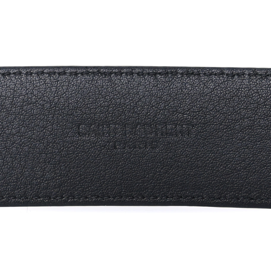 Saint Laurent Smooth Calfskin Monogram Cassandre Extra Thin Square Buckle 85 34  Black Image 5