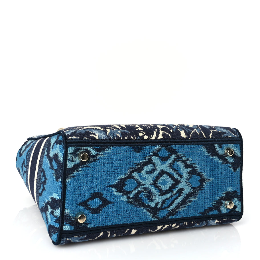 Christian Dior Canvas Embroidered Palm Tree Toile De Jouy Medium Lady D-Lite Blue Image 3