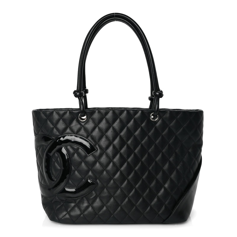  Chanel Calfskin Quilted Large Cambon Tote Black
