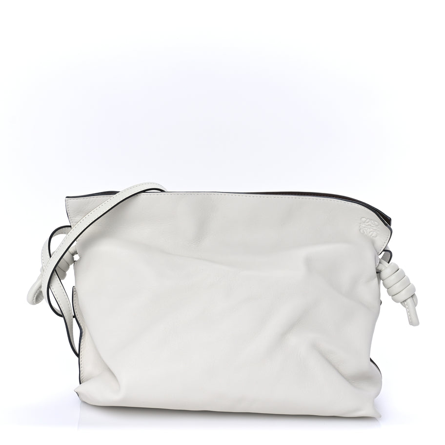 Loewe Nappa Medium Bi-Color Flamenco Knot Bag White Image 1