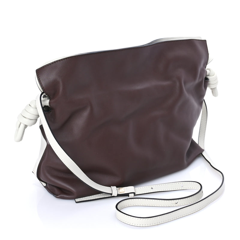  Loewe Nappa Medium Bi-Color Flamenco Knot Bag White