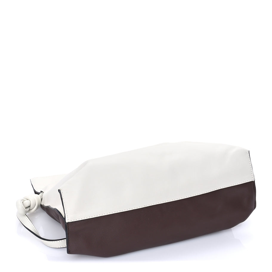 Loewe Nappa Medium Bi-Color Flamenco Knot Bag White Image 3