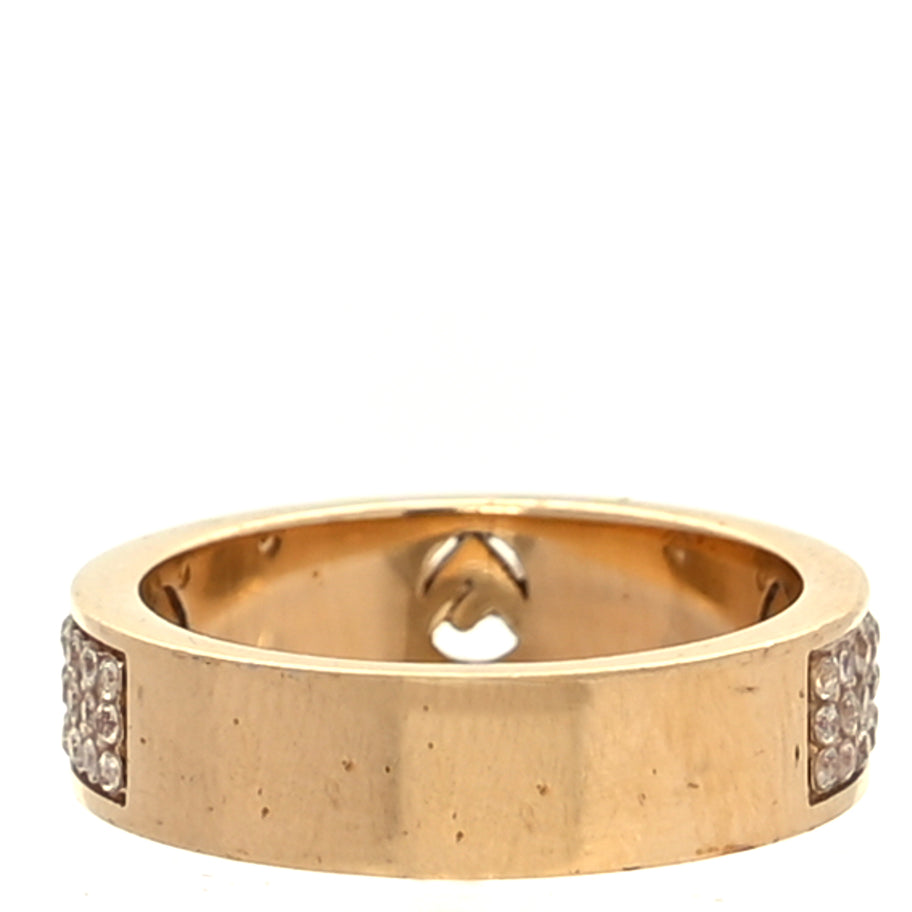 Fendi Metal Crystal FF Ring L Gold Image 3