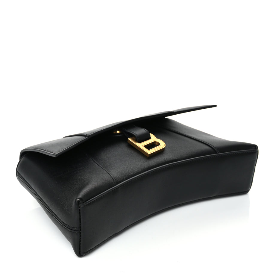 Balenciaga Semi Shiny Smooth Calfskin Small Downtown Shoulder Bag Black Image 3