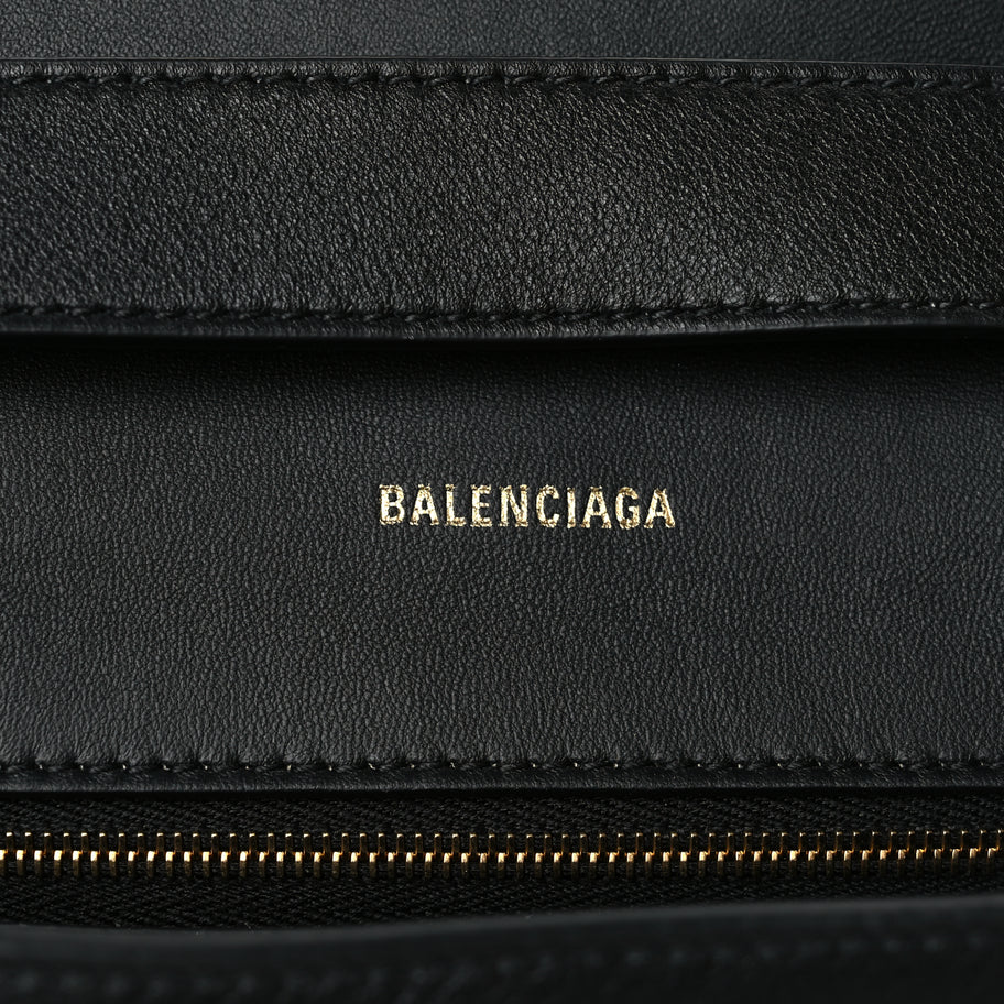 Balenciaga Semi Shiny Smooth Calfskin Small Downtown Shoulder Bag Black Image 5