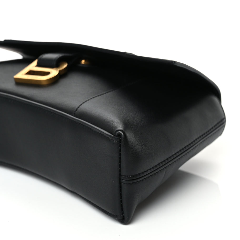 Balenciaga Semi Shiny Smooth Calfskin Small Downtown Shoulder Bag Black Image 9