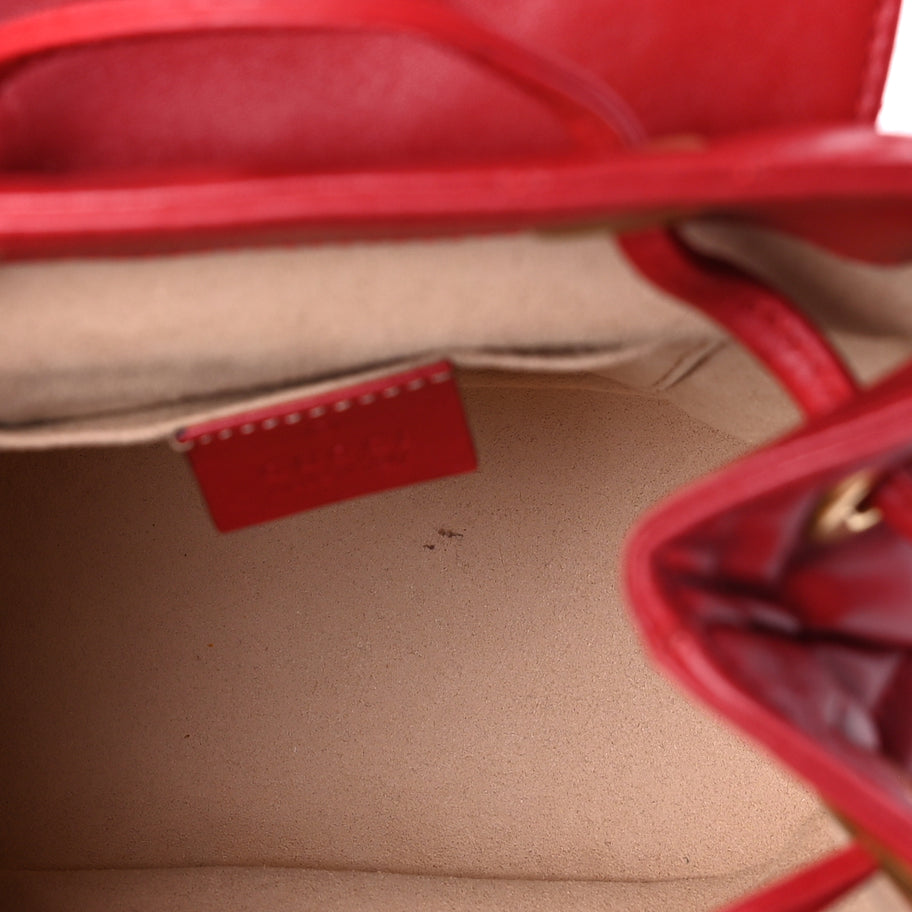 Gucci Calfskin Matelasse GG Marmont Flap Backpack Hibiscus Red Image 4