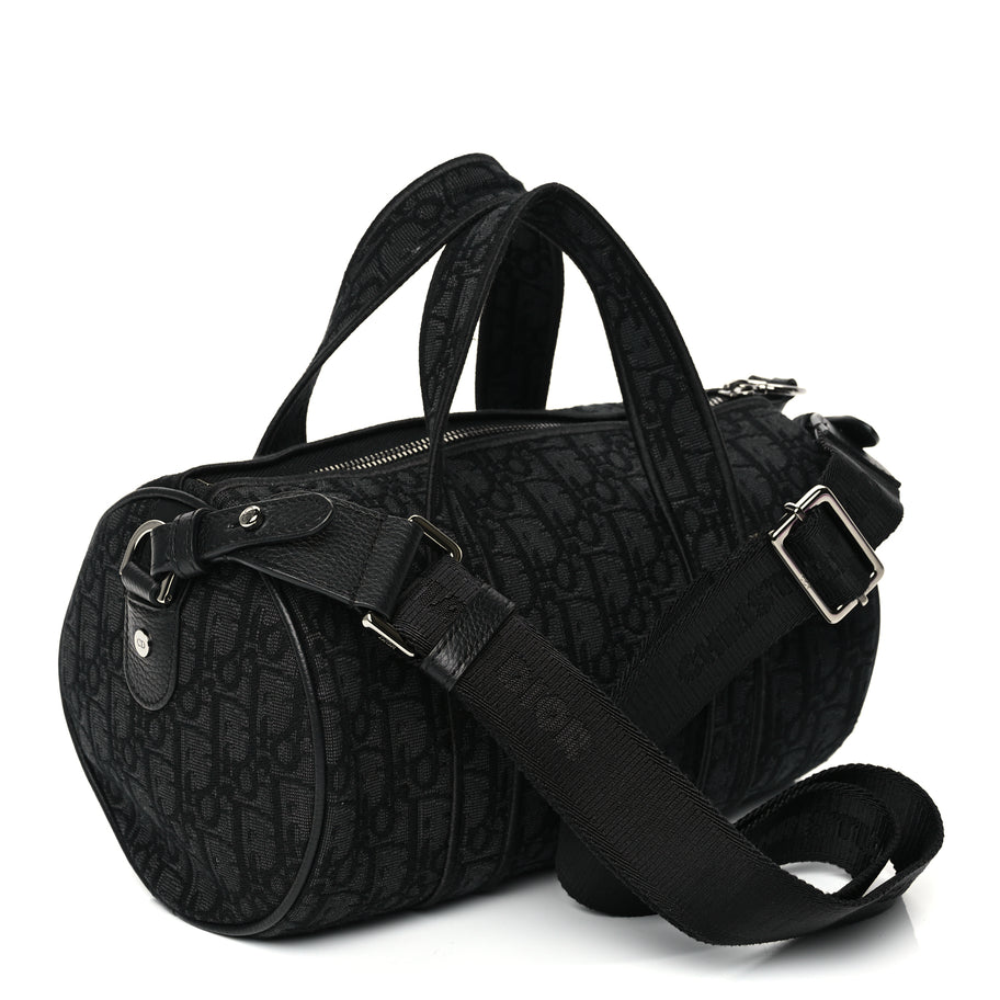 Christian Dior Oblique Jacquard Zipped Messenger Bag Black Image 2