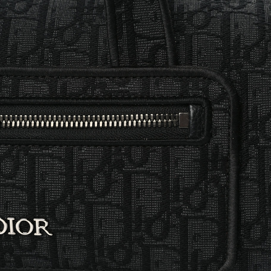 Christian Dior Oblique Jacquard Zipped Messenger Bag Black Image 6