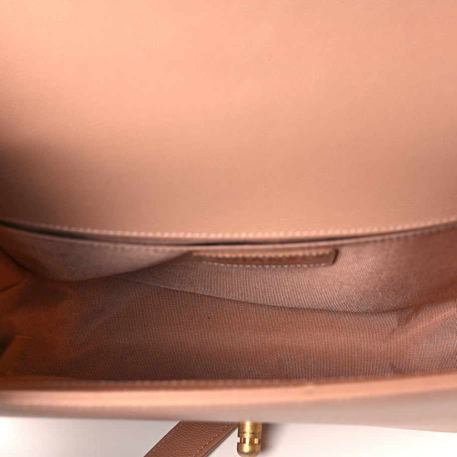 Chanel Caviar Quilted Medium Boy Flap Beige Image 4