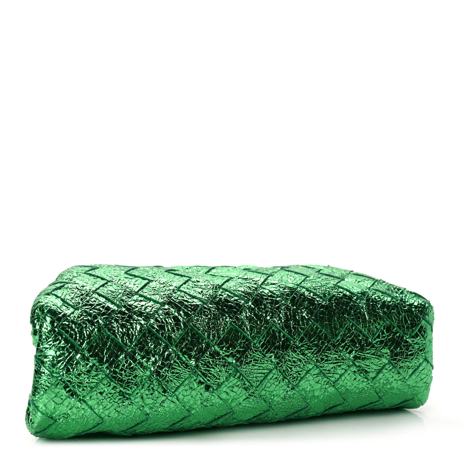 Bottega Veneta Metallic Nappa Intrecciato The Mini Pouch Parakeet Image 3