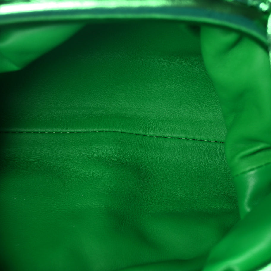 Bottega Veneta Metallic Nappa Intrecciato The Mini Pouch Parakeet Image 4