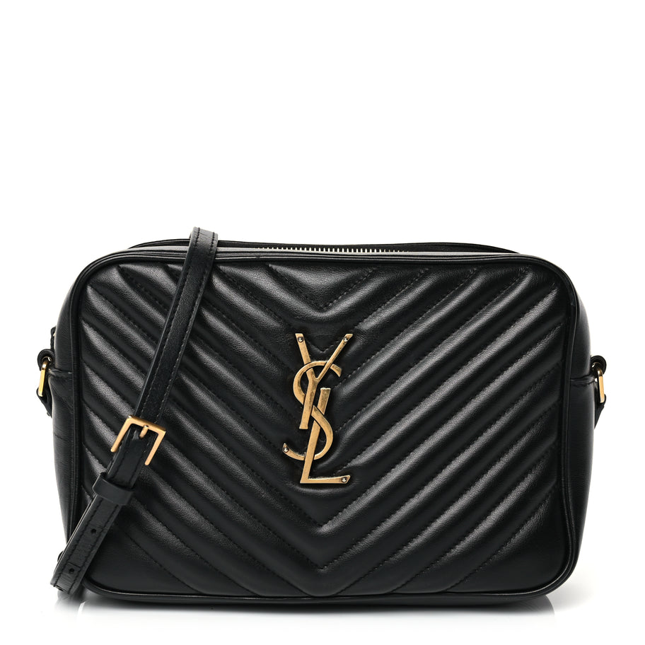 Saint Laurent Calfskin Matelasse Monogram Lou Camera Bag Black Image 1