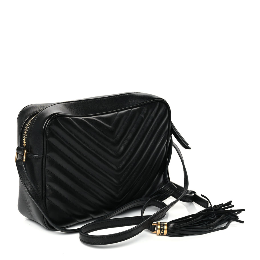 Saint Laurent Calfskin Matelasse Monogram Lou Camera Bag Black Image 2