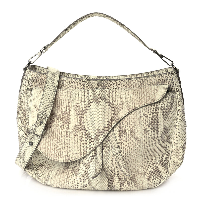  Christian Dior CHRISTIAN DIOR Snakeskin Saddle Soft Bag