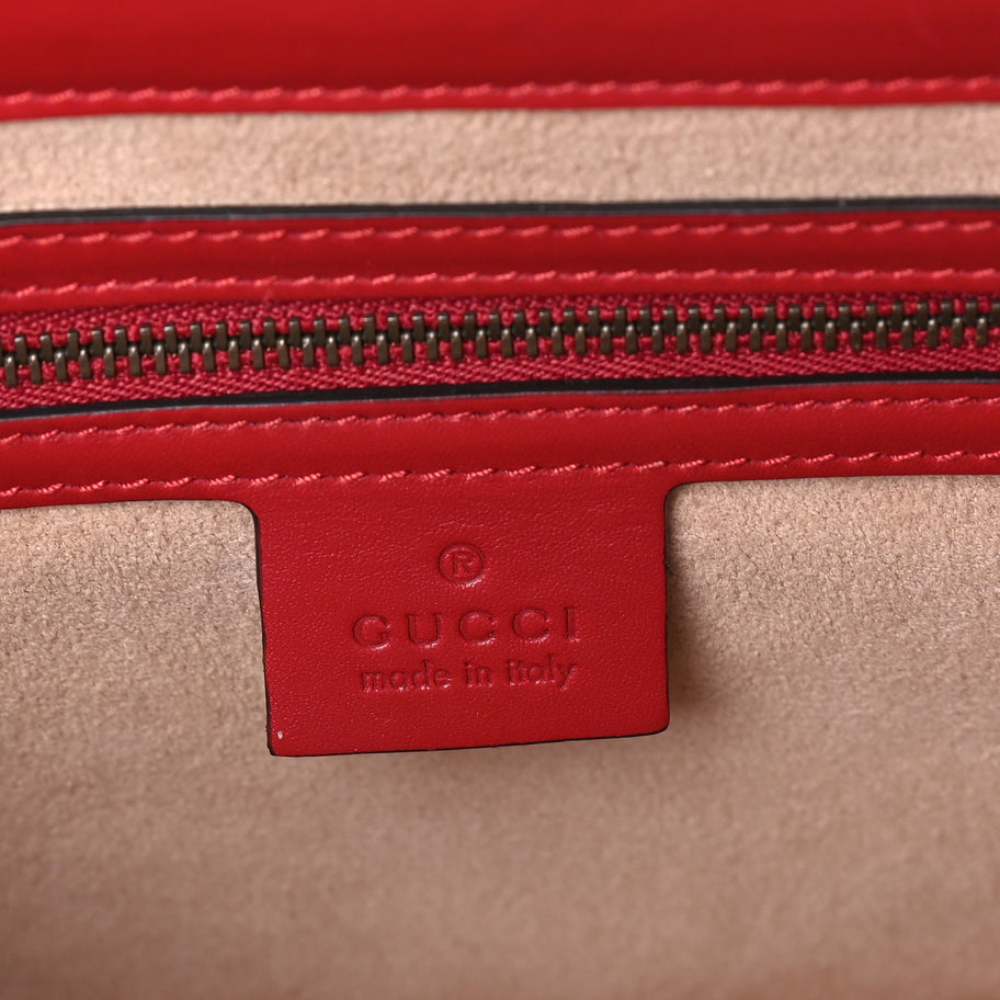 Gucci Calfskin Sylvie Web Small Queen Margaret Top Handle Bag Blue Agata Hibiscus Red Mystic White Sugar Pink Image 5