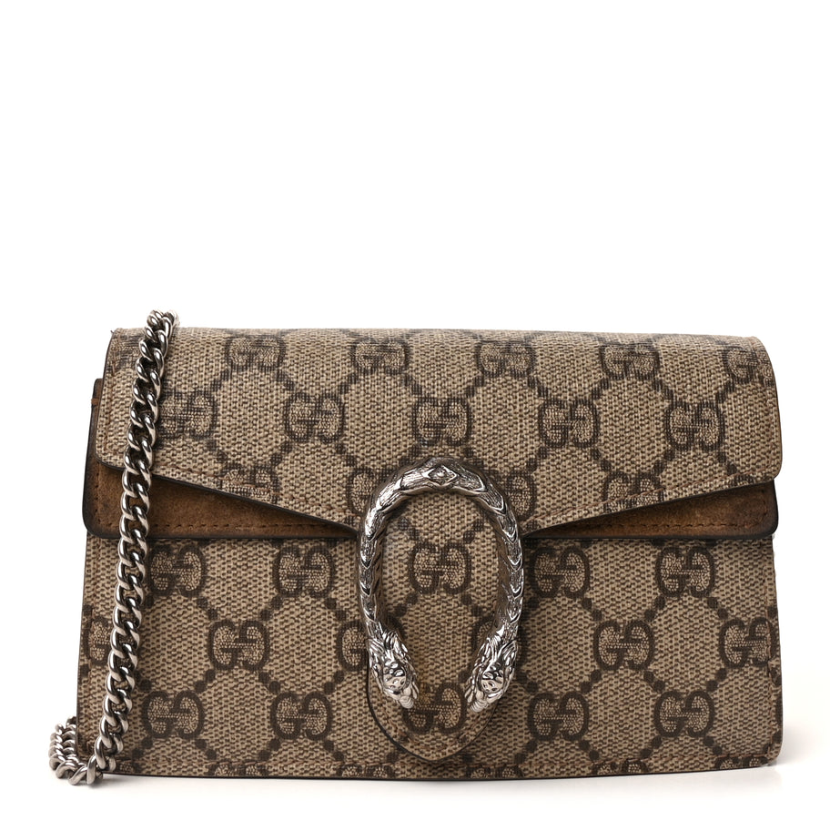 Gucci GG Supreme Monogram Super Mini Dionysus Shoulder Bag Taupe Image 1