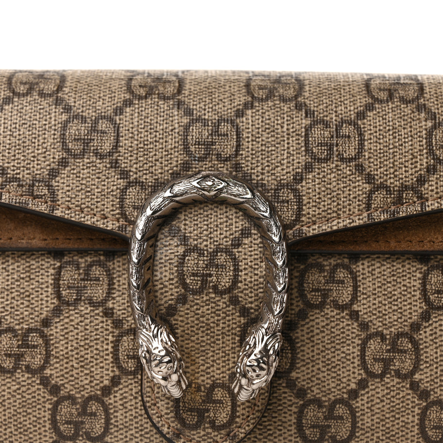 Gucci GG Supreme Monogram Super Mini Dionysus Shoulder Bag Taupe Image 6