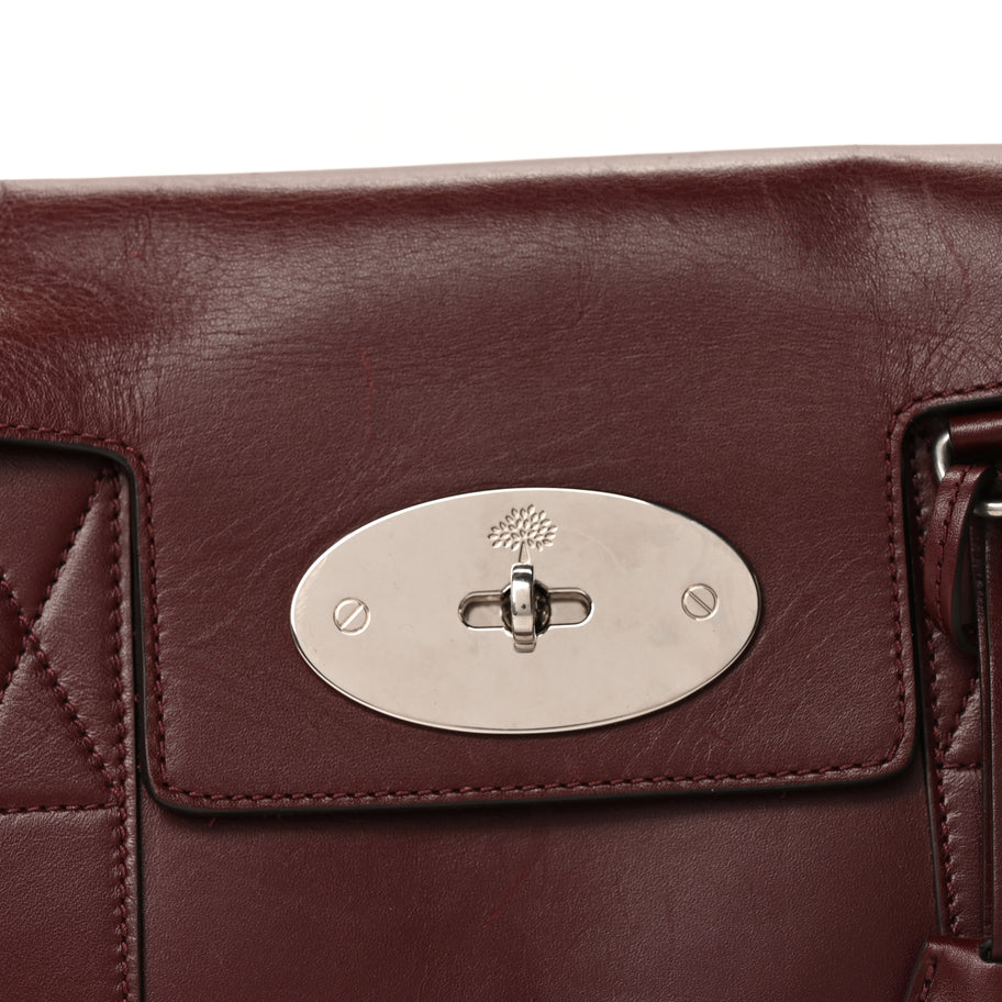Mulberry Shiny Smooth Calfskin East West Bayswater  Black Cherry Image 6