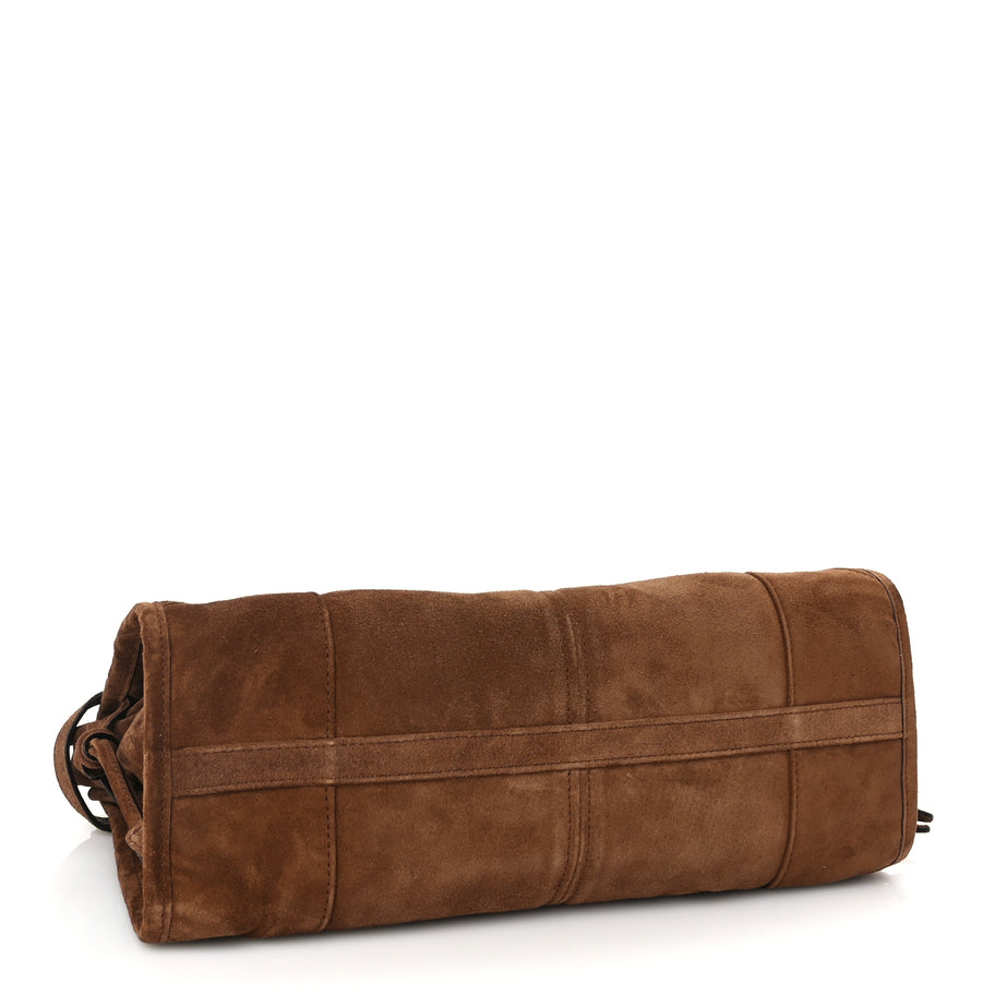 Prada Suede Triangle Medium Bonnie Shoulder Bag Cacao Image 3