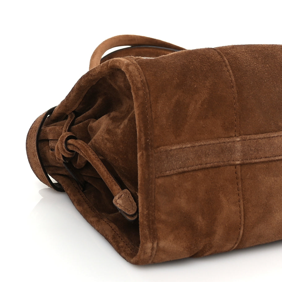 Prada Suede Triangle Medium Bonnie Shoulder Bag Cacao Image 7