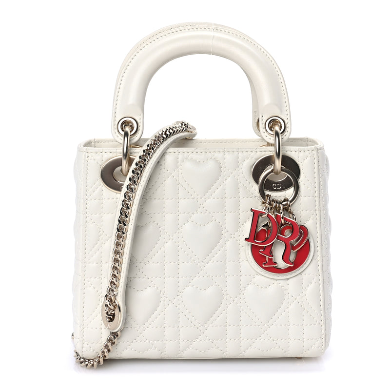  Christian Dior Lambskin Cannage Mini DiorAmour Lady Dior Latte