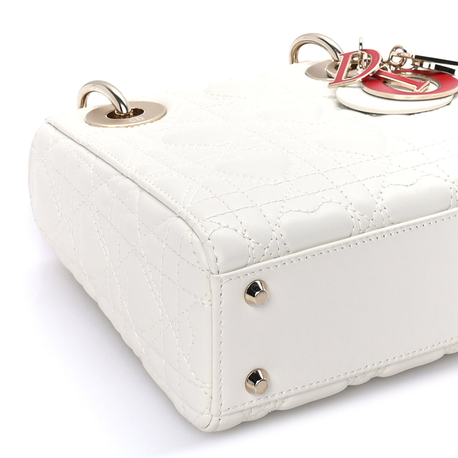 Christian Dior Lambskin Cannage Mini DiorAmour Lady Dior Latte Image 8
