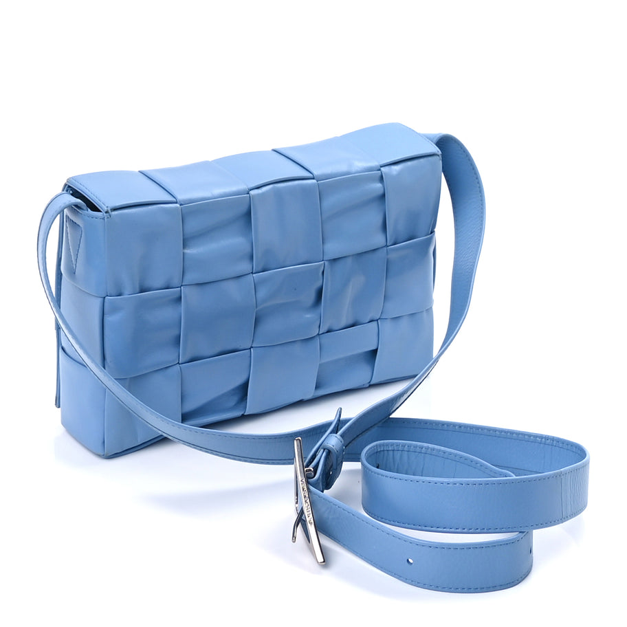 Bottega Veneta Paper Calfskin Maxi Intreccio Cassette Crossbody Bag  Pool Image 2